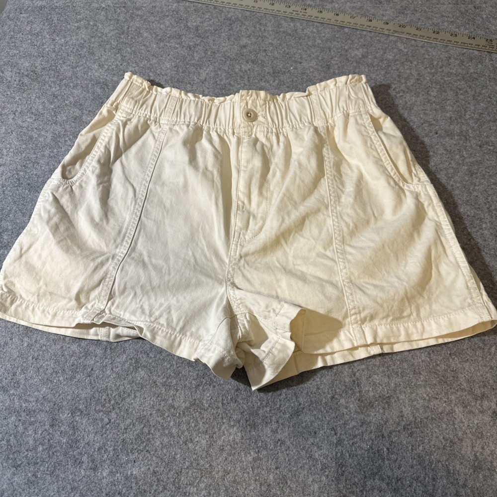 Madewell Paperbag Shorts Garment‎ Dyed Antique Cream Womens Size 26